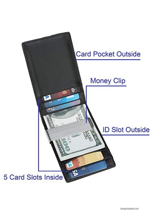 Lavemi Money Clip Wallet for Men Slim Front Pocket RFID Blocking Card Holder Minimalist Bifold Wallet