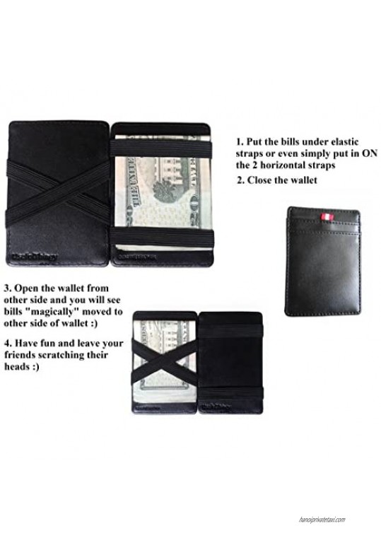 Magic Wallet - Magical Flip for Men Women Kids - Genuine Leather Thin Wallet 3 Colors