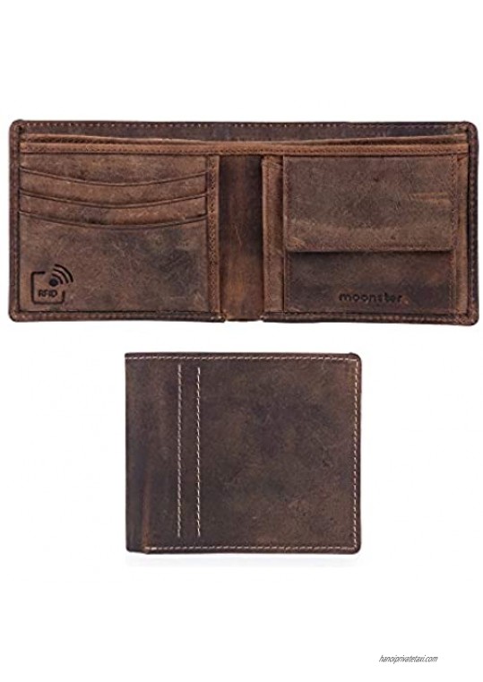 Mens Leather Wallet with RFID Blocking - Keeps Cash and Cards Safe Organized and Easy to Access - Slim Minimal Wallets for Men - Made from Genuine Buffalo Leather - Comes in a Stylish Gift Box