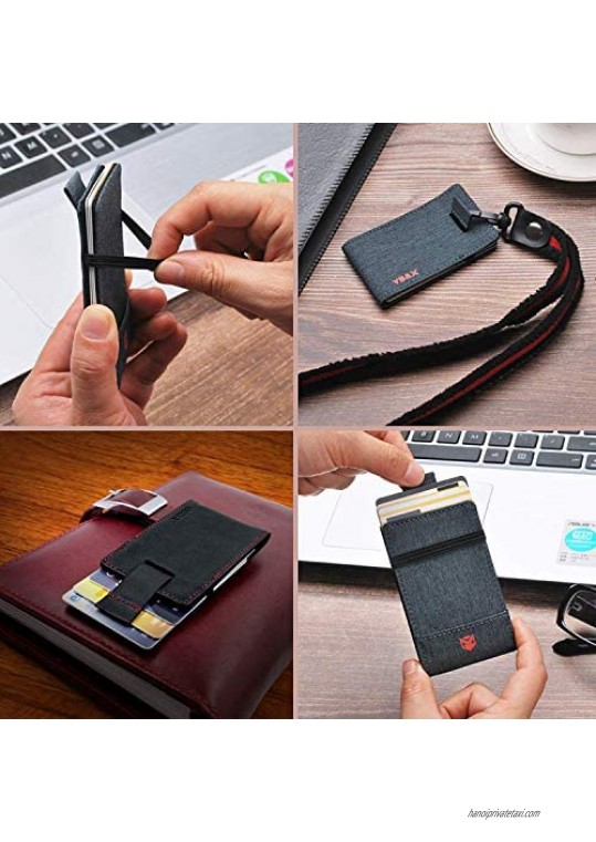 Mens Minimalist Slim Wallet - RFID Front Pocket Credit Card Holders for Men Women (Brown Leather)