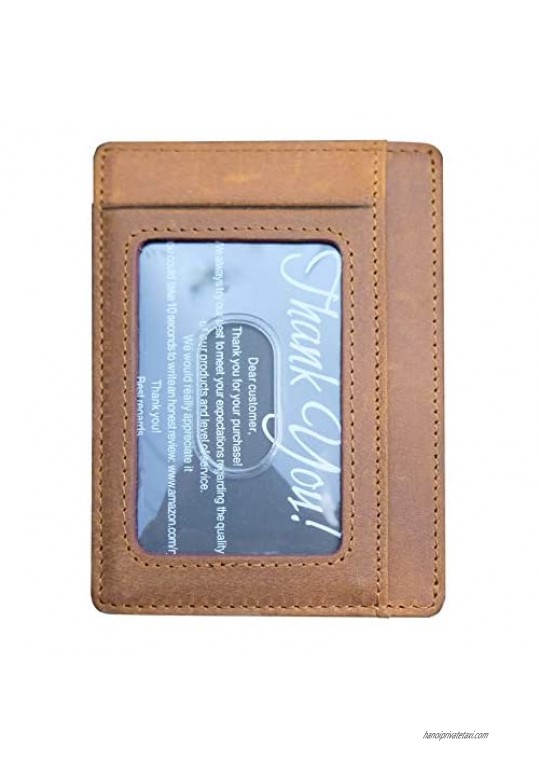 Minimalist Wallets Gift for son daughter from Dad Slim Wallet Cowhide wallet RFID Front Pocket Wallet