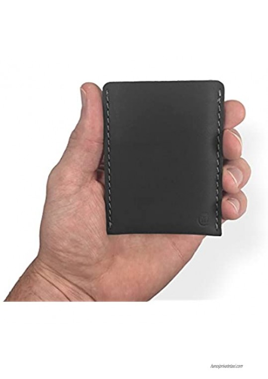 Modern Carry Leather Minimal Card Holder Minimalist Wallet for Men & Women Thin Credit Card Holder Small Business Card Holder Card Holder Wallet Front Pocket Card Wallet - Full Protection (Black)