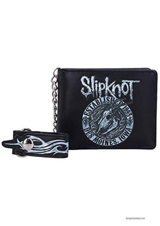 Nemesis Now B5217R0 Officially Licensed Slipknot Flaming Goat Logo Wallet with Chain Black 11cm
