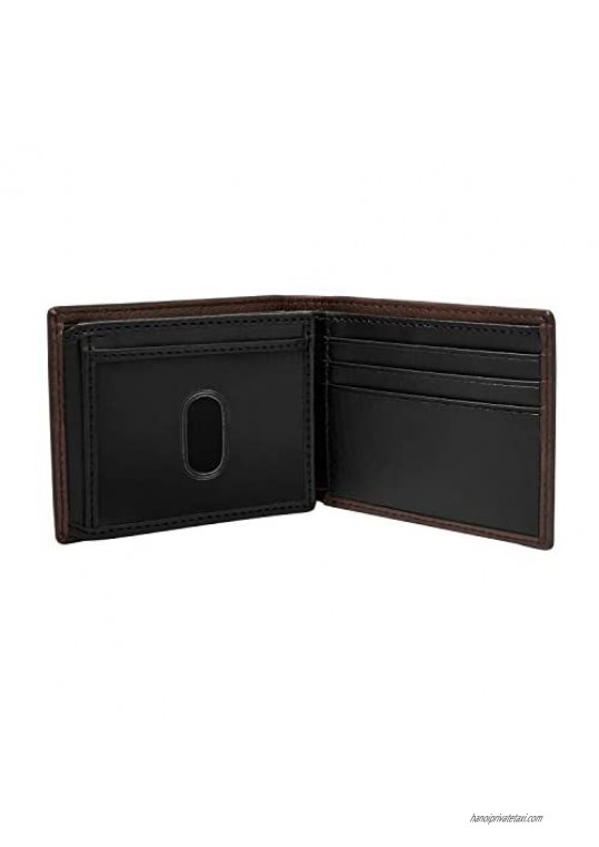 Relic by Fossil Men's Kennard Leather and Polyester Traveler Bifold Wallet Color: Brown Airplane Model: (RML0900201)