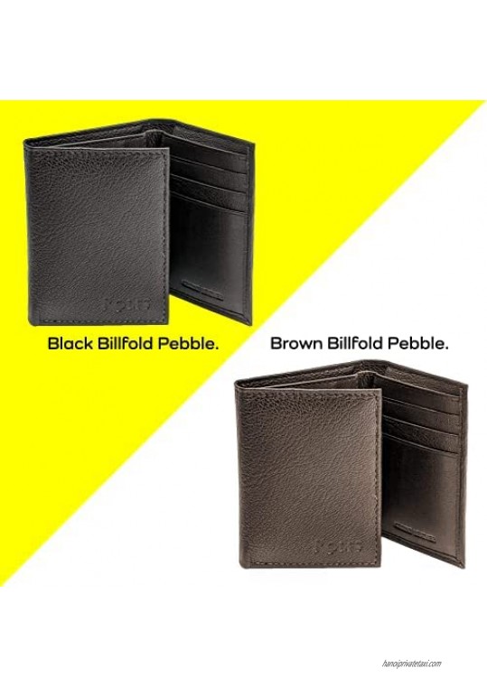 Rolfs Trifold Wallets for Men RFID Blocking Genuine Leather Brown Men Wallet 4 x 3.25 Inch Slim Compact and Lightweight
