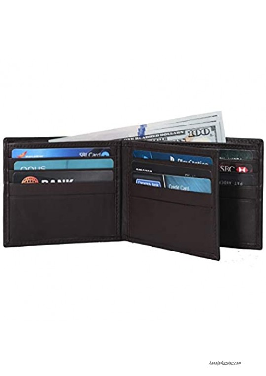 Rustic Ambrose Bifold RFID Leather Wallet with 13 card slots and 1 zip section and 2 currency slots