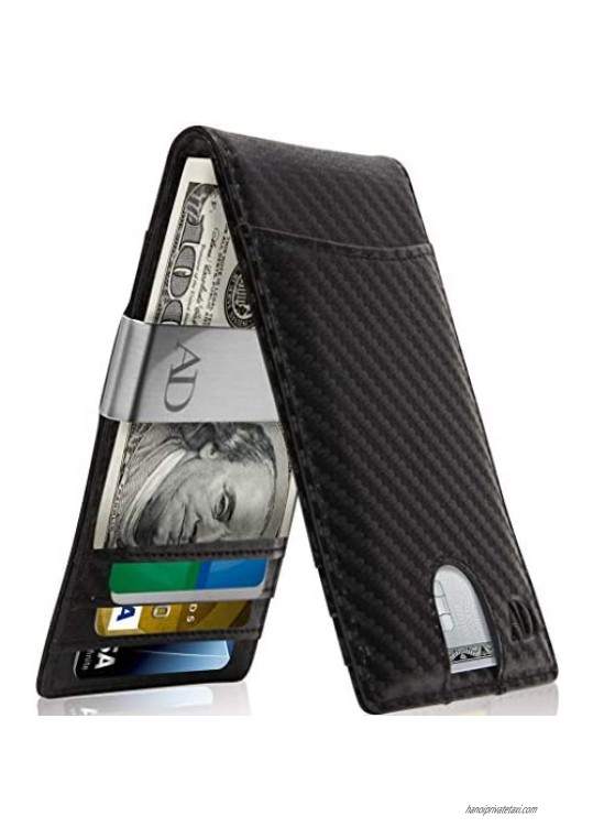 Slim Money Clip Wallets For Men - Bifold Mens Wallet RFID Front Pocket Minimalist Credit Card Holder With Gift Box