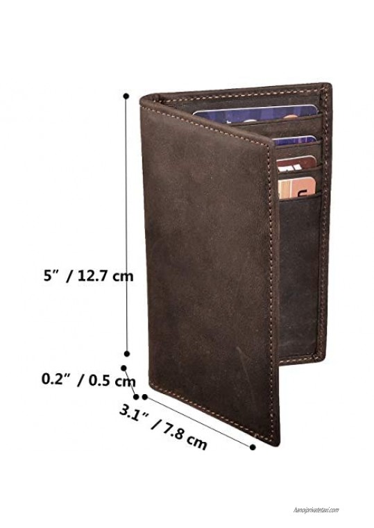 Slim Thin ID/Credit Card Holder RFID Genuine Leather Bifold Front Pocket Wallet