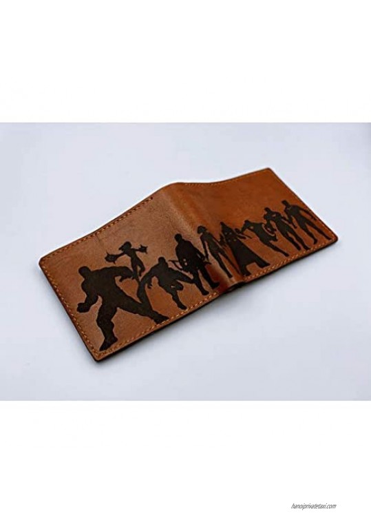Unik4art - Superheroes genuine leather handmade bifold mens wallet