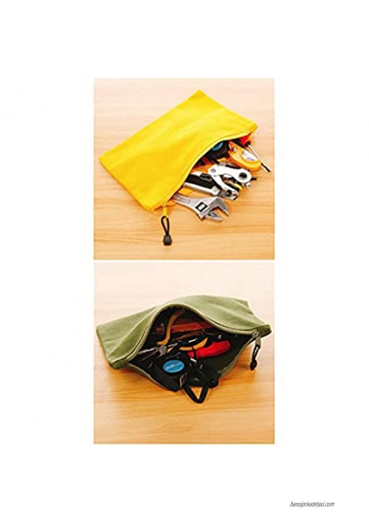 7 Pack Canvas Tool Bags Heavy Duty 16 oz. Canvas Tool Multipurpose Zipper Tool Pouch
