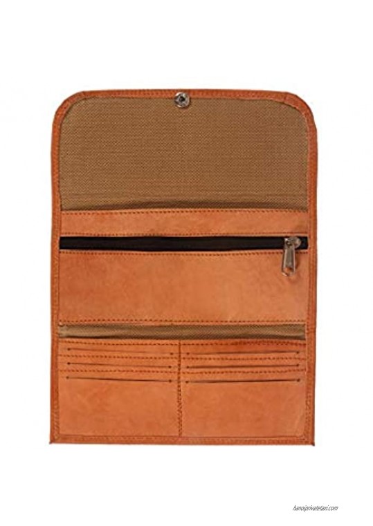 creative art & craft Women Clutch Wallet Genuine Leather Brown new purse