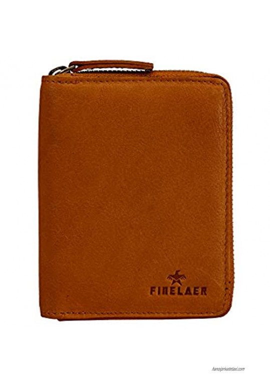 Finelaer Women Mustard Leather Small Wallet With Coin Pocket