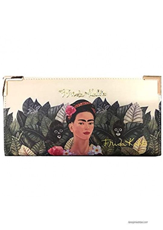 Frida Kahlo Jungle Collection Licensed Clutch with Long Strap