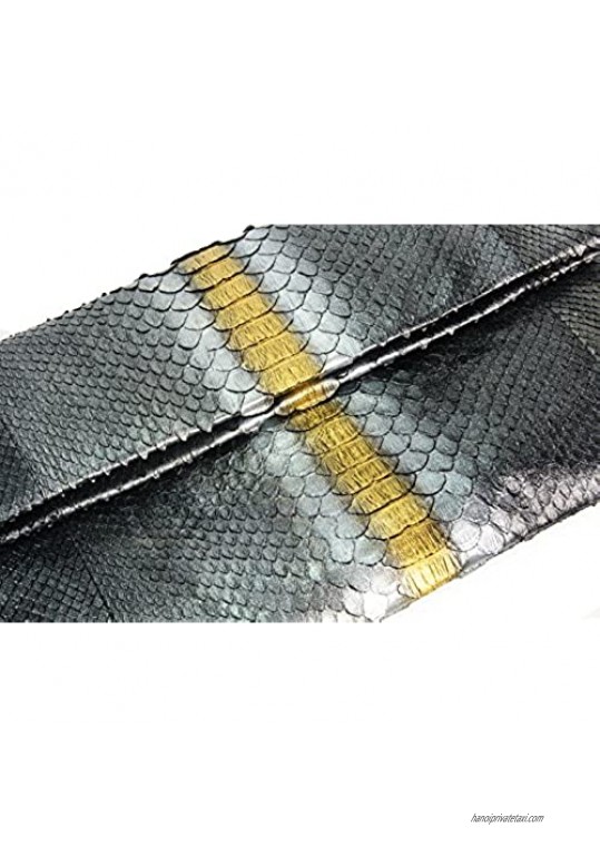 Genuine Python Leather Classic Foldover Clutch Bag