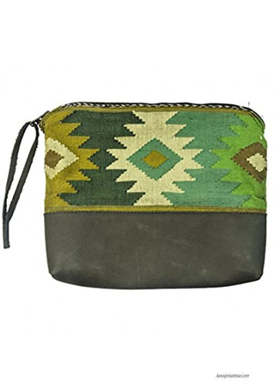 Guatemalan Native Comalapa Clutch Bag Handmade by Hide & Drink :: Forest
