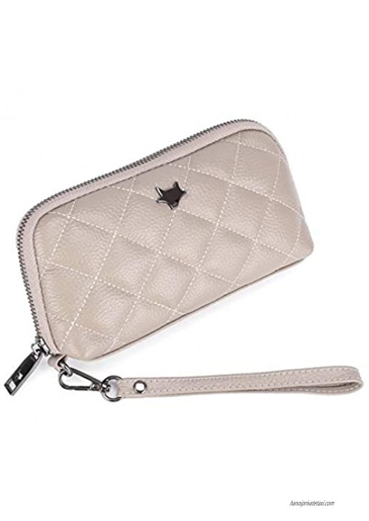 imeetu Wallet for Women Leather Clutch Handbag with Strap Card Holder Zipper Coin Purse Wristlet Wrist