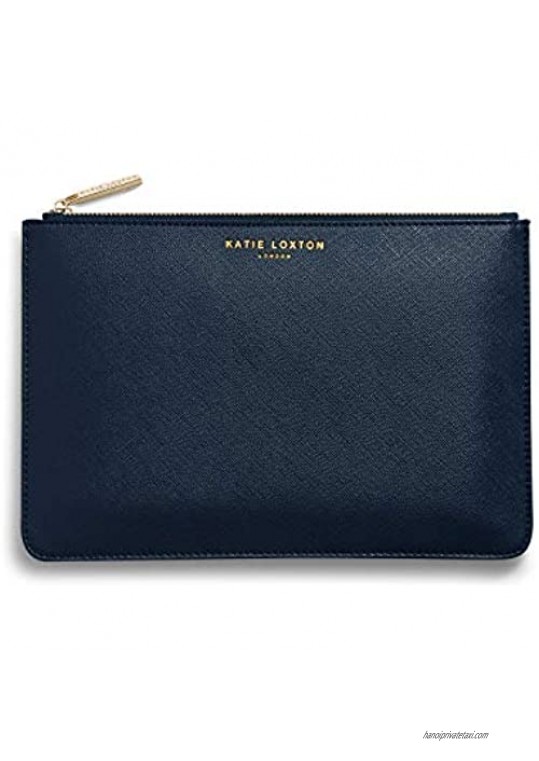 Katie Loxton Happy Birthday Women's Vegan Leather Clutch Perfect Pouch Boxed Set of 2 Navy Blue