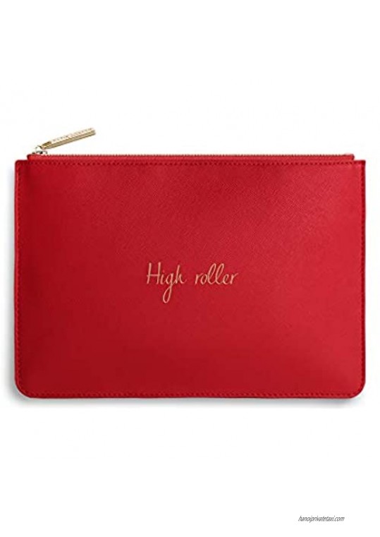 Katie Loxton High Roller Women's Medium Vegan Leather Clutch Perfect Pouch Red