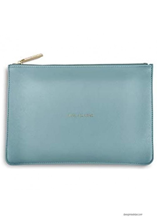 Katie Loxton Mine All Mine Womens Medium Vegan Leather Clutch Perfect Pouch Teal