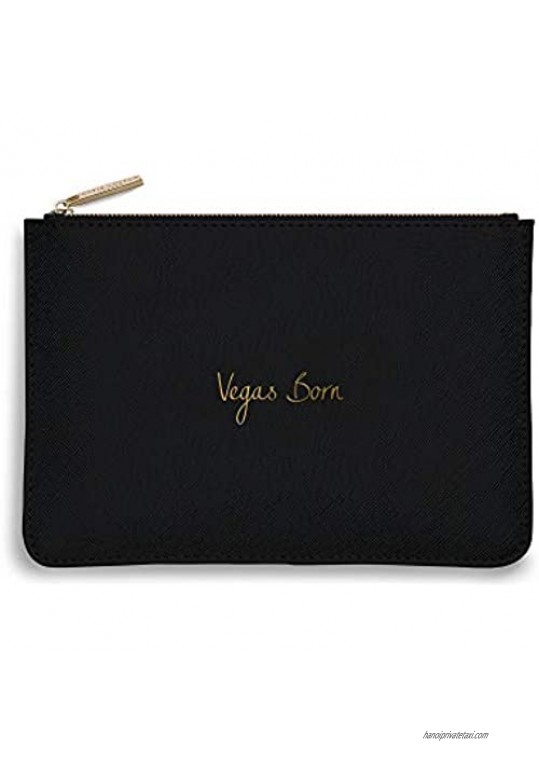 Katie Loxton Vegas Born Women's Medium Vegan Leather Clutch Perfect Pouch Black