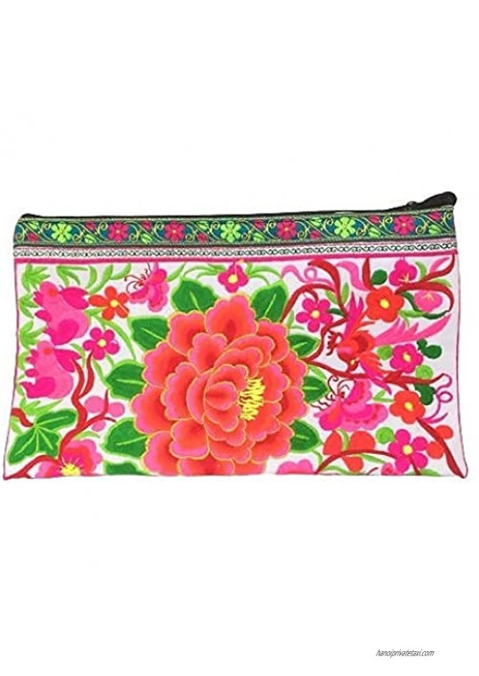 LUXKUNHOUSE clutch bag handbag style woman boho fabric bag embroidered flower bird gift