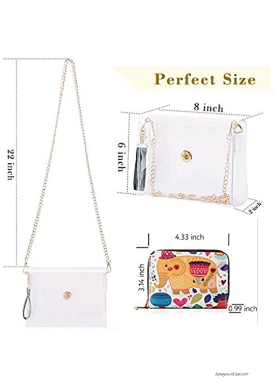 qia-QQ RFID Clear Purse for Women Clear Crossbody Bag PGA Stadium Approved Transparent Clutch Clear Gameday Purse with Removable Chain Strap