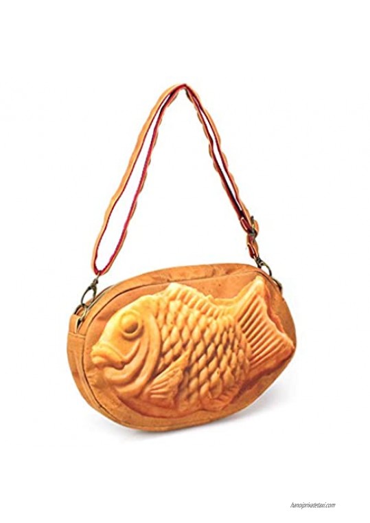 Taiyaki Kawaii Purse Shoulder Bag - Japanese Fish Cake Plush Travel Clutch