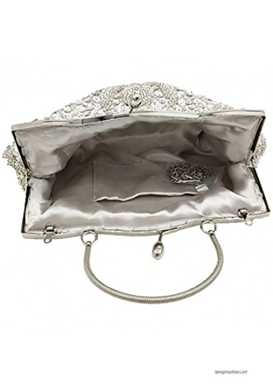 Elegant Evening Handbags Sequin Beaded Purses for Women Vintage Wedding Bag