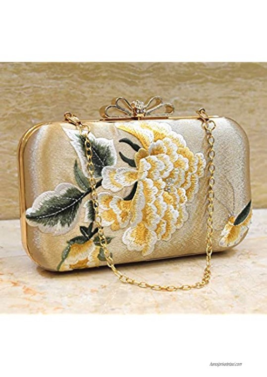 Flower Clutch Purse for Women Embroidery Wedding Evening Bag Wedding Clutch Bridal Handbag