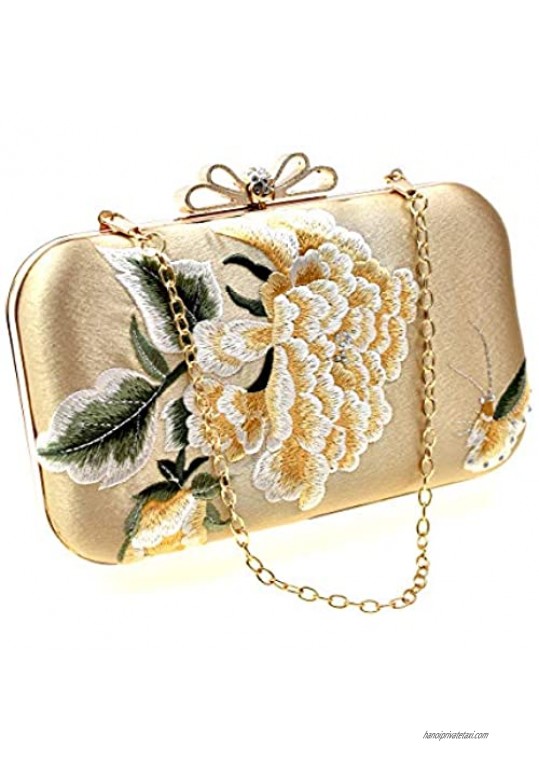 Flower Clutch Purse for Women  Embroidery Wedding Evening Bag Wedding Clutch Bridal Handbag