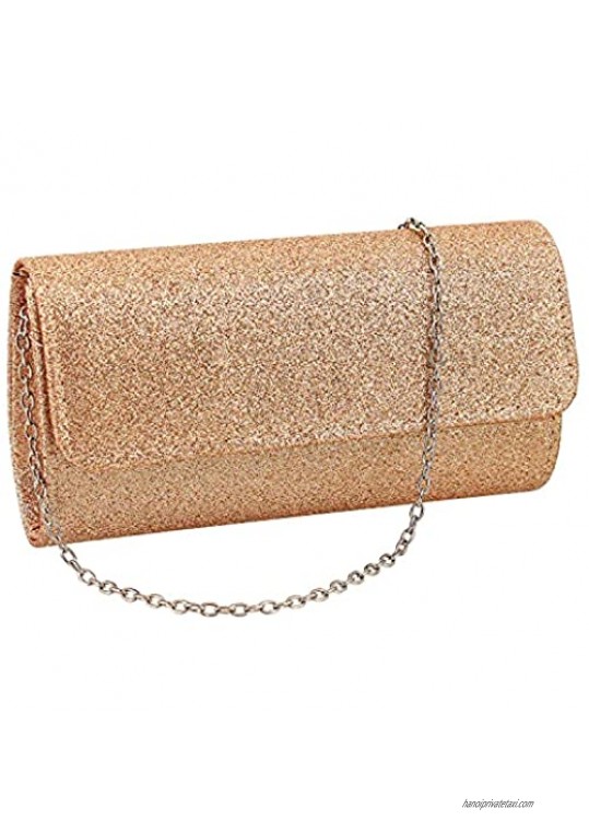 Gabrine Womens Evening Shoulder Bag Handbag Clutch Shiny Sequins for Wedding Party(Champagne)