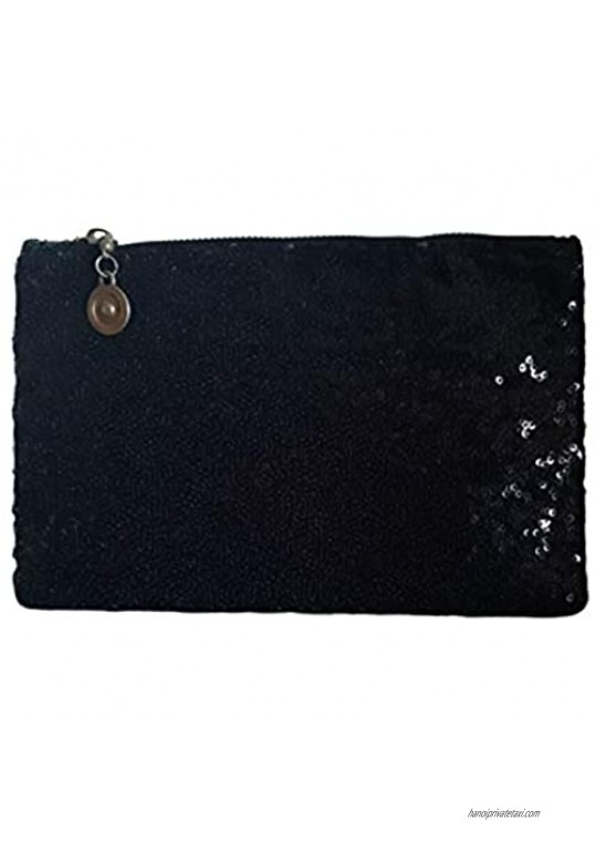 KVR Fashion Party Dance Vintage Sparkle Sequin polyester Clutch purse handbag with Satin lining inside