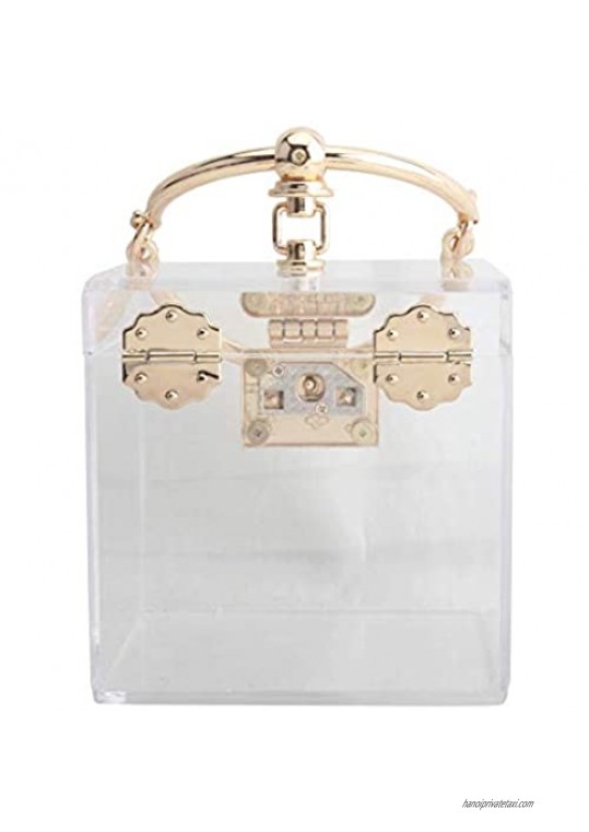 LETODE Square acrylic bag metal hand-held banquet dress bag wedding bridal bag evening bag