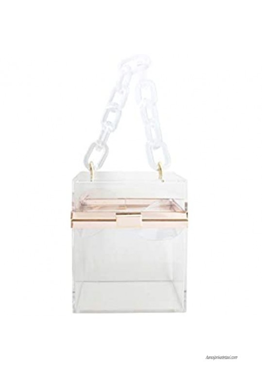 LETODE Transparent Square acrylic bag hand-held banquet dress bag wedding bridal bag evening bag