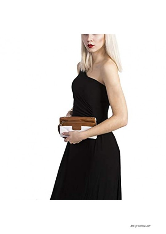 LIATALIA Womens Genuine Italian Leather Multipockets Mini Evening Clutch Wristlet Bag Purse - ISLA