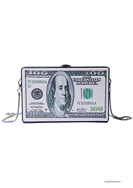 LUI SUI Women Dollars Bill Money Purse Bags Girls Unique Retro Cash Clutch Purse Evening Bags Shoulder Handbags