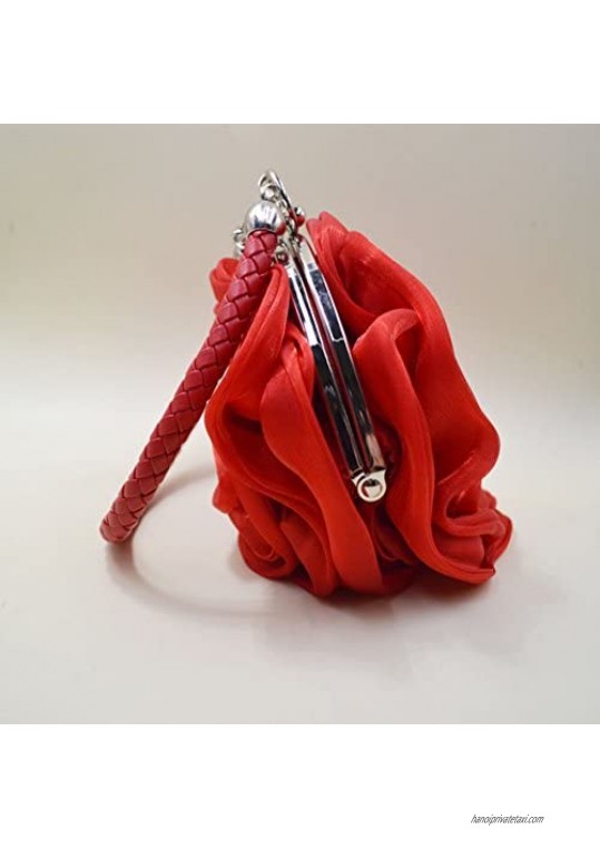Mily Womens Satin Evening Bag Flower Shaped Wristlet