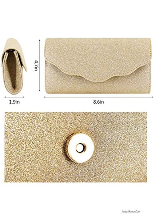 Naimo Womens Evening Party Clutch Bags Handbag Bridal Wedding Purse with Detachable Chain