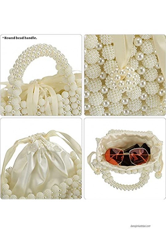 So'each Women's Artificial Pearl Bow Evening Handmade Bags Top Handle Bag