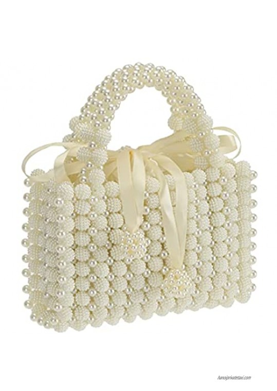 So'each Women's Artificial Pearl Bow Evening Handmade Bags Top Handle Bag