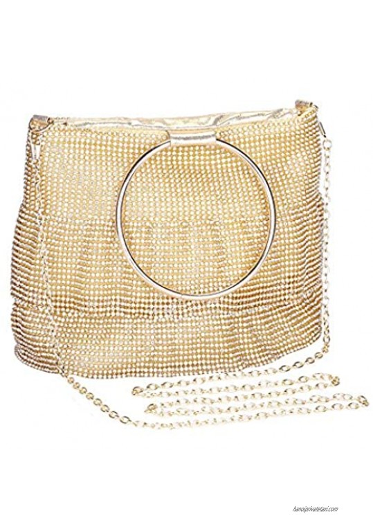 Women Clutch Bag Glitter Rhinestone Evening Purse Bling Wedding Party Handbag