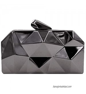 YAOSEN Women Geometric Metal Clutch Diamond Chain Purse Handbag