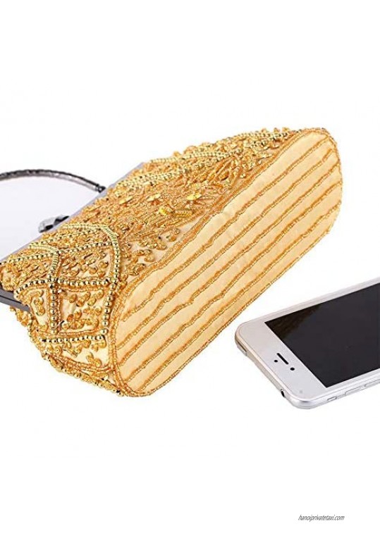 YEEBOM Vintage Beaded and Sequined Evening Bag for Women Formal Wedding Party Clutch Purse