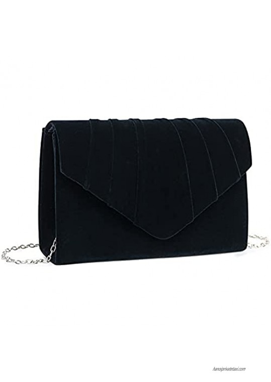 YIKOEE Women's Envelope Clutch Purses Pleated Evening Bag