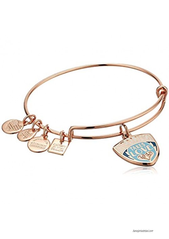 Alex and Ani Women's Healing Takes Love Bracelet Shiny Rose Gold Expandable