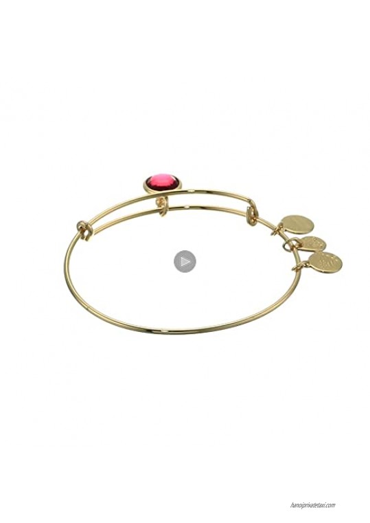 Alex and Ani Women's Swarovski Color Code Bangle January Scarlet Bracelet Shiny Gold Expandable