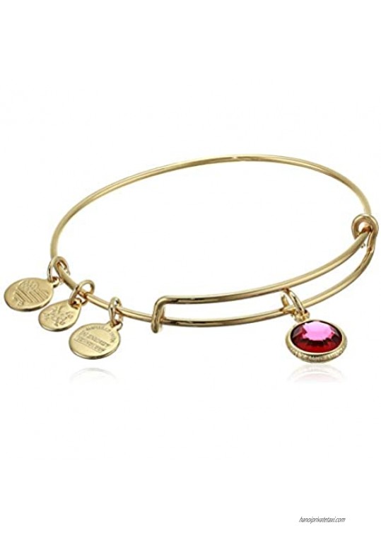 Alex and Ani Women's Swarovski Color Code Bangle January Scarlet Bracelet Shiny Gold Expandable