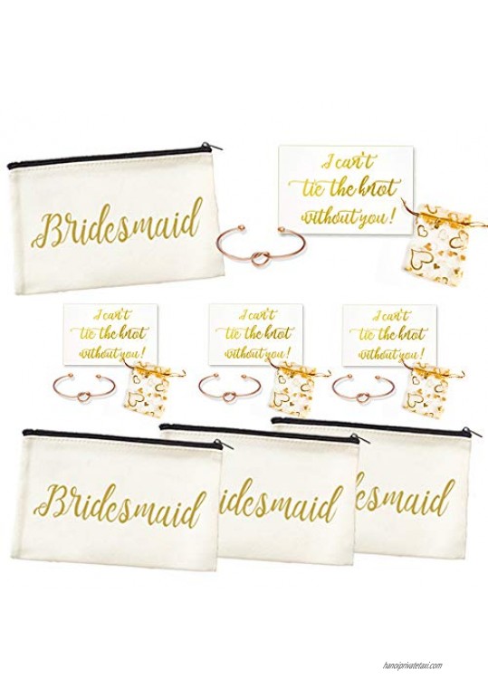 Bridesmaid Gifts for Wedding with Proposal Card Set of 4