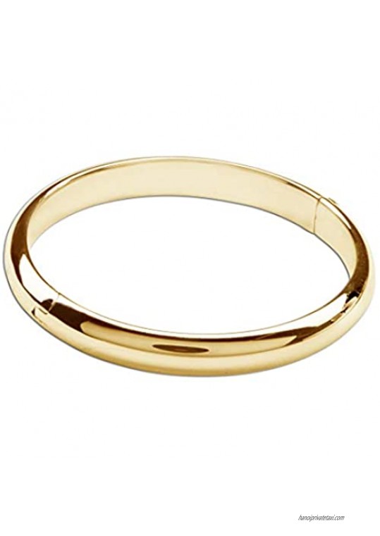 Children's and Adult's 14K Gold-Plated or Sterling Silver Classic Baby Bangle Bracelet