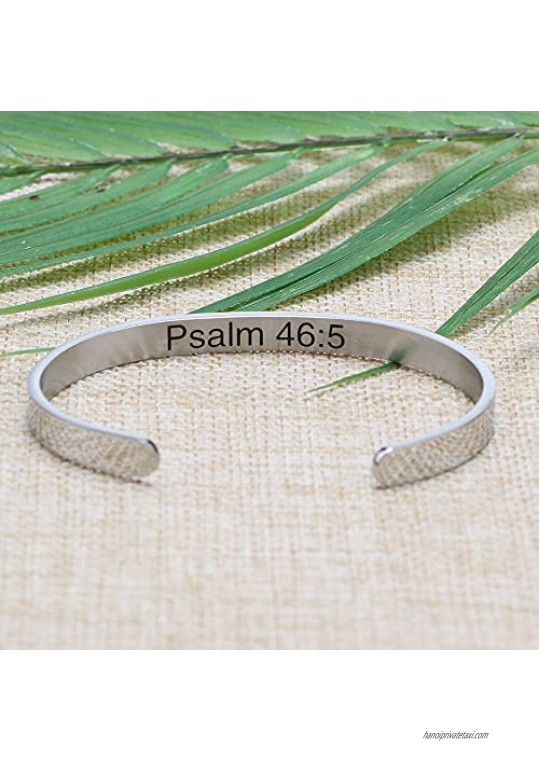 Christian Bracelet Bible Verse Jewelry Religious Gift for Women Inspirational Scripture Cuff Bangle Friend Encouragement